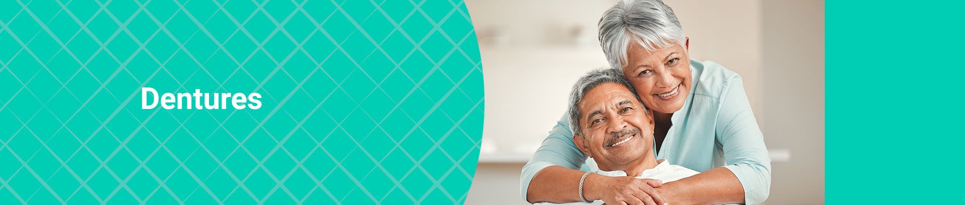 Smiling senior couple embracing